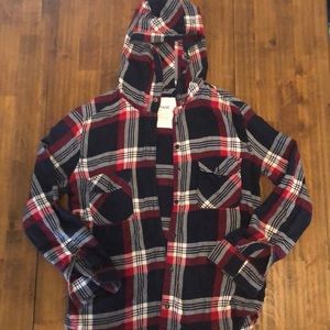 Long sleeve button up with hood